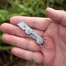 Mini Wharncliffe Knife Folding Pocket Hunting Survival Camp 440C Steel Keychain picture