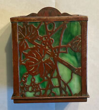 Antique Tiffany Studios NY Grapevine Pattern Double Deck Card Case w/Green Glass picture