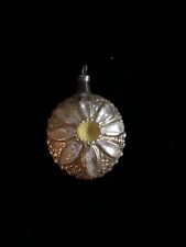 German Antique Bumpy Glass Feather Tree Daisy Flower Vintage Christmas Ornament picture