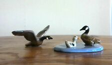 Vintage Hagen-Renaker, Canada Geese, One Seated, One Taking Off, Pond & Gosling picture
