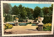 Antique Postcard - Flower Gardens in the City Park in Alliance, Nebraska picture