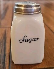 Vintage McKee Roman Arch Milk Glass Sugar Shaker With Lid Mid Century Modern MCM picture