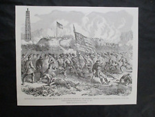 1885 Civil War Print - Union Troops Charge Confederates, Sucessionville, 1862 picture