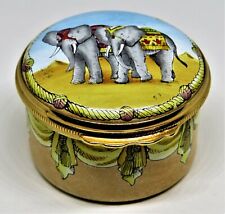 HALCYON DAYS ENGLISH ENAMEL BOX - AIDA ELEPHANTS - GUISEPPE VERDI OPERA - MUSIC picture