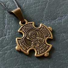 Saint George Cross Pendant George Victorious Charm Necklace Religious Icon Gift picture