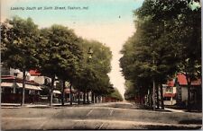 Hand Colored Postcard Looking South on Sixth Street in Goshen, Indiana~4315 picture