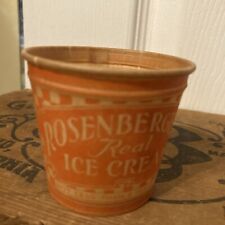 Vintage Rosenberger’s Ice Cream Cup Wax Paper Drive In Restaurant Theater 2 1/8” picture