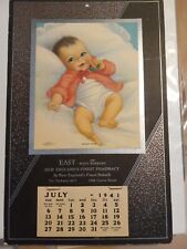 1941 calendar cute baby East Pharnacy of West Roxbury,Ma. picture