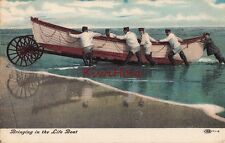 Postcard Bringing in the Life Boat Beach Scene c. 1900s picture