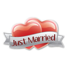 Just Married Hearts Car Sign Magnet picture