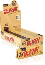 🍃😎🍃  24 X 1 1/4 RAW CLASSIC NATURAL UNREFINED ROLLING PAPERS🍃😎🍃  picture