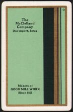 Vintage playing card THE McCLELLAND COMPANY green Good Millwork Davenport Iowa picture