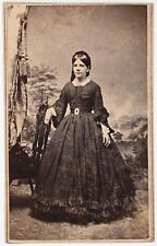 ANTIQUE CDV 1865 2C FULLY UNPERFORATED WASHINGTON CIVIL WAR TAX STAMP YOUNG LADY picture