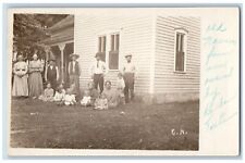 Kensett Iowa IA Postcard RPPC Photo Famers Children 1910 Antique Posted picture