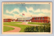 Cumberland MD-Maryland, Fort Hill High School, Antique, Vintage Postcard picture