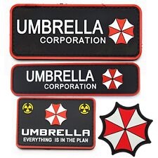 4Pcs 3D Pvc Resident Evil Biohazard Umbrella Corporation Rubber Hook Loop Patch picture