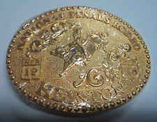 Hesston GOLD PLATED Dealer Award 1988 NFR Cowboy Rodeo Adult Buckle New picture