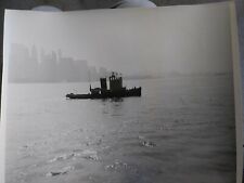 1940’s Tugboat New York Harbor Vintage Photograph Boat Ship Black White 13 x 11 picture