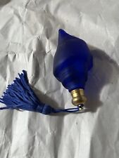 Vintage Cobalt Blue Glass Sea Shell Bottle With Tassel picture