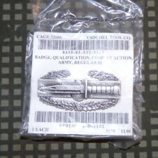 Original US Army Combat Action Badge Brushed Silver Finish (obs) New in Pkg picture