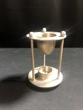 Vintage Unique Solid Nickel Warmer Stand with Tea Lite Candle Base-6x4x4 picture