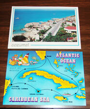 2 Postcards - UNUSED - 20 to 25 Yrs Old - Cozumel Mexico & Caribbean Sea picture