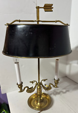 Antique BOUILLOTTE French Empire Style Brass Lamp  WORKS picture