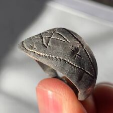 EXTREMELY RARE ANCIENT TEMPLAR SILVERED SEAL RING STAR picture