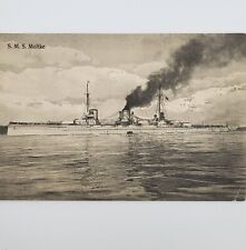 WW1 Original German Imperial Navy SMS Moltke battlecuiser ship boat postcard old picture
