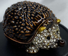 Kubla Crafts Enameled Hedgehog Mini Trinket Box, Accented with Austrian Crystals picture