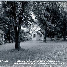c1950s Strawberry Point, IA RPPC Backbone State Park Cabins Camp Real Photo A107 picture