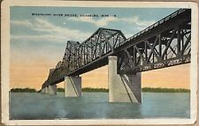 Vicksburg Mississippi River Rail Traffic Bridge View Vintage Postcard c1930 picture