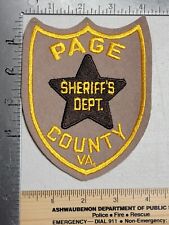 LE9B7 Police patch Virginia Sheriff sheriff's office Page county vintage felt picture