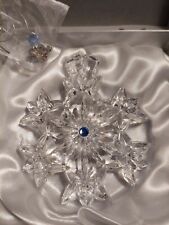  WATERFORD Crystal Snowflake Wishes Happiness Christmas Ornament w/ Enhancer picture