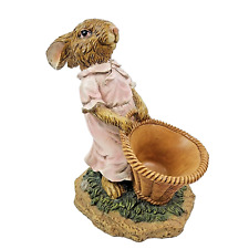 Chrisdon Anthropomorphic Rabbit Figurine with Basket 8 3/4 in tall picture