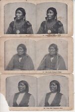 Double sided Stereoview card lot of 3 Native American Comanche Apache Chiefs picture
