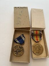 Numbered  New York State WW1 Service/WW1 Victory medal group Defense Sector Name picture