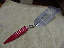 Vintage L-Shaped Vented/Slotted Spatula Utensil RED Bakelite ANDROCK BULLET EXC. picture