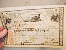 1869 Eutaw Savings Bank, Baltimore 52 Shares B&O RR Stock Certificate w 2 Stamps picture