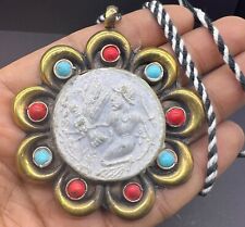 Beautiful Old Vintage Central Asian Antiques Mixed Sliver With Engrave Pendant picture