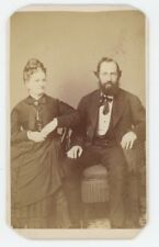 Antique CDV Circa 1870s Lovely Older Couple Man With Full Beard Allentown, PA picture