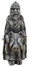 Freyr Figurine Stone Finish Norse God of Harvest Viking Statue Dryad Design picture