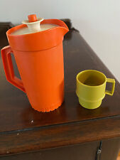 Vintage Tupperware Toys Child’s Orange Pitcher with Green Cup picture