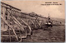 VINTAGE POSTCARD HARBOR MARINA AT MESSINA ITALY BEFORE THE 1908 EARTHQUAKE picture