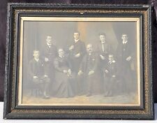 Circa 1880's Large Family Cabinet Card Photo Framed in an Antique Gesso Frame picture