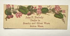 John P Peabody Salem MA Victorian Jewelers Trade Card B72 picture