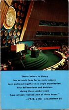 Postcard NY United Nations General Assembly Eisenhower 1953 New York picture