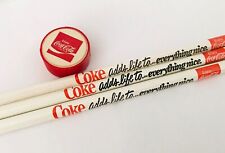 Set of 3 Coke Adds Life to Everything Nice Pencils & 1 Pencil Sharpener Vintage picture