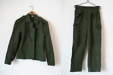 Vintage 1960s Swedish Army C44 Military Green Work Jacket and Pants picture