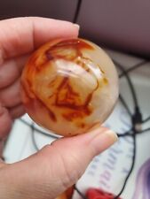 Carnelian Agate Stone Sphere Eyeball Cool Orange Crystal Quartz picture